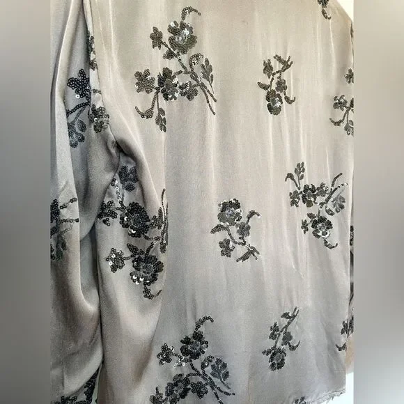 ⛔️ PENDING SALE⛔️ZARA SEQUIN EMBROIDERED WRAPBLOUSE MINK 2731/281/191/021 - Picture 6 of 12